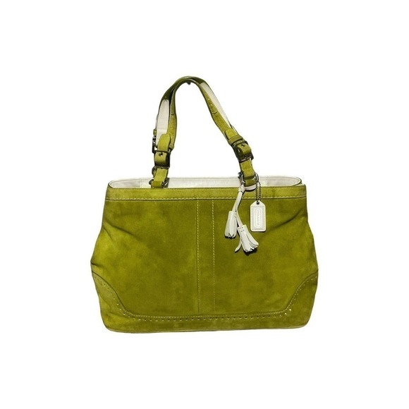 Coach Green and White Satchel - Picture 13 of 16